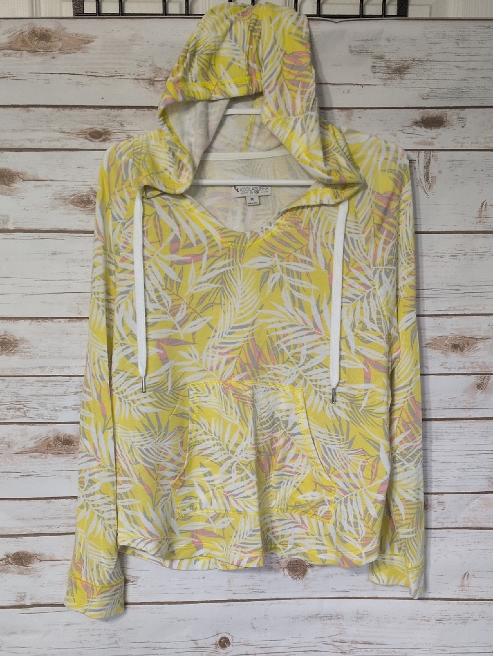 Koolaburra By UGG Lightweight Yellow Tropical Print Hoodie